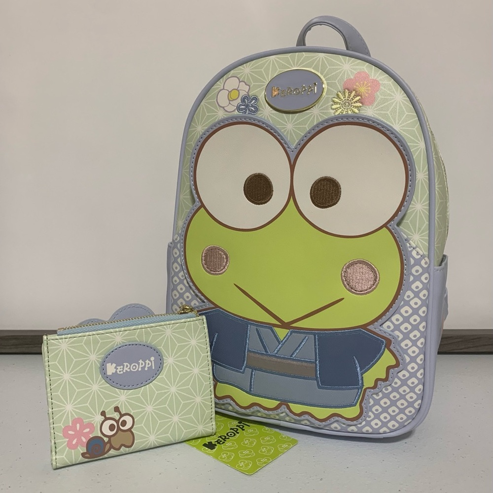 Her Universe Keroppi Wagara Kimono Mini Backpack & Mini Wallet-New - Picture 13 of 13